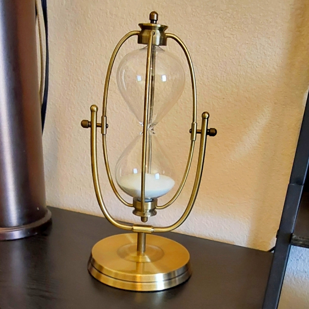 🌺 NEW Large Polished Brass Hourglass Timer